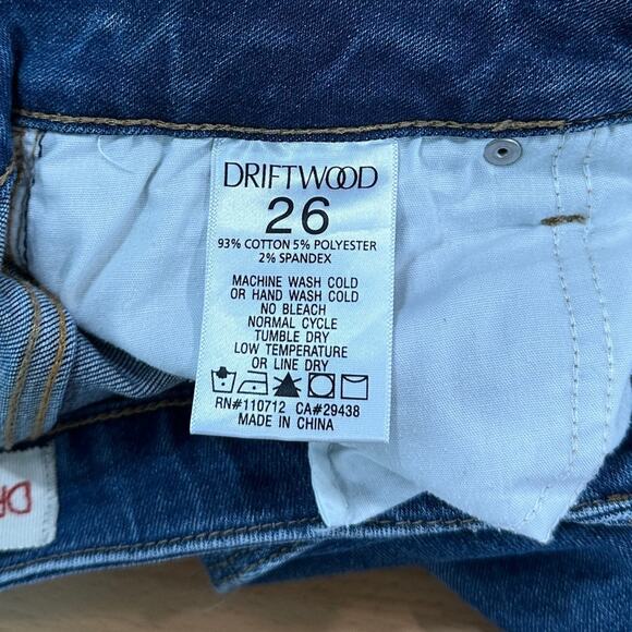 Driftwood Colette Cropped Denim Jean Embroidered Size 26 - Picture 7 of 8